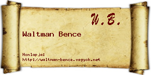 Waltman Bence névjegykártya